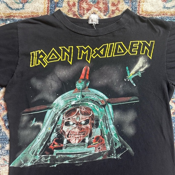 Vintage 1980s Iron Maiden Aces High Band T-shirt Medium - Picture 4 of 6
